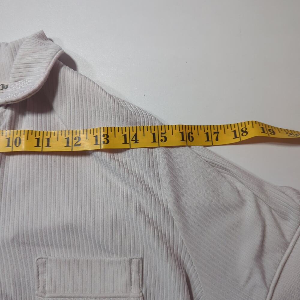 Juicy Couture Ribbed Rhinestone Button Up Top Y2K Small - Picture 6 of 8